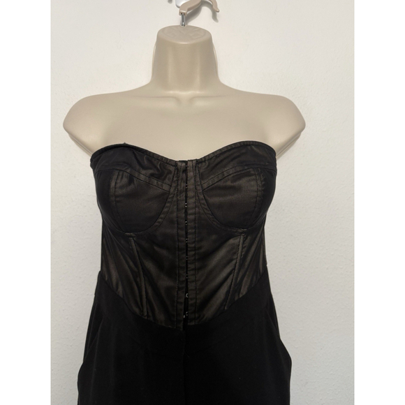 BCBGeneration Corset Wide Leg Jumpsuit Size 8 Black Bustier Party Luxury Classic - Picture 7 of 12